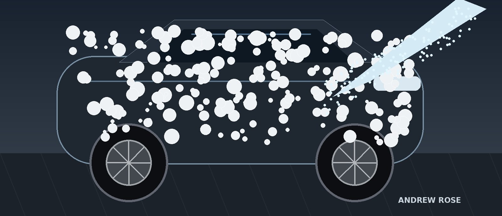 Step 1: alkaline pre-wash foam on a car